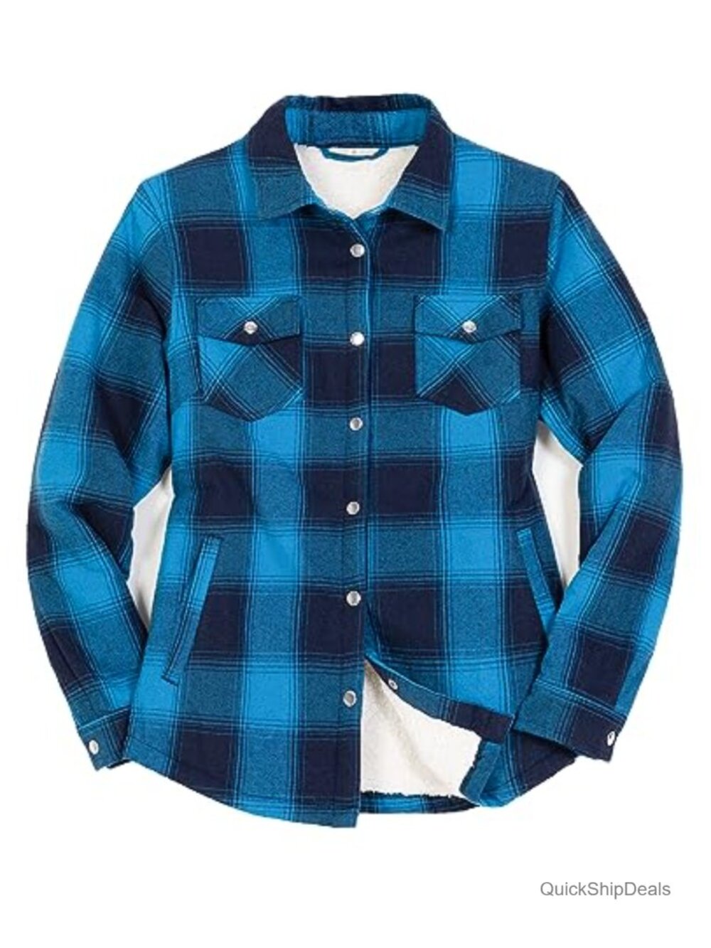 ZENTHACE Women Sherpa Lined Flannel Jacket Winter Plaid